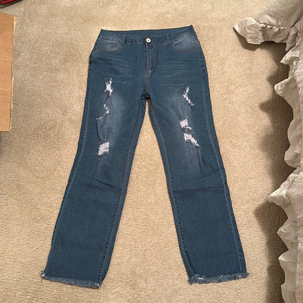 Flattering blue jeans